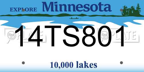 14TS801 Minnesota License Plate