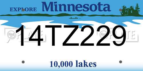 14TZ229 Minnesota License Plate