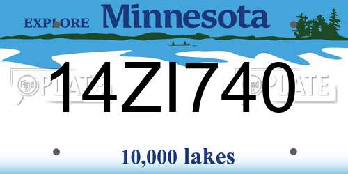 14ZI740 Minnesota License Plate