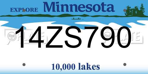 14ZS790 Minnesota License Plate