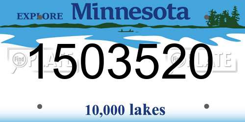 1503520 Minnesota License Plate