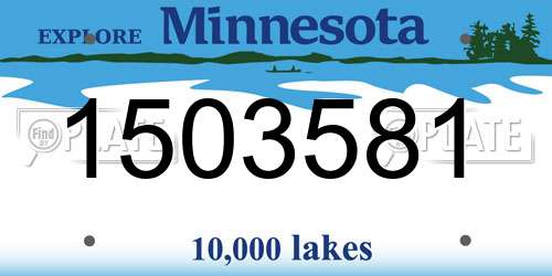 1503581 Minnesota License Plate