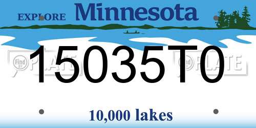 15035T0 Minnesota License Plate