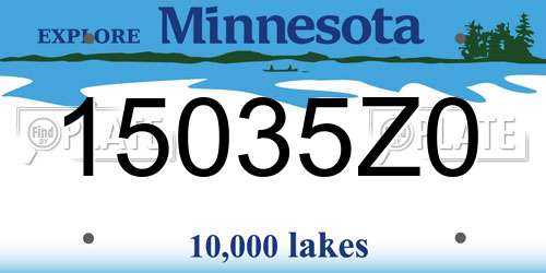 15035Z0 Minnesota License Plate