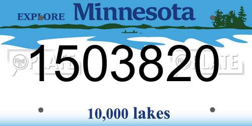 1503820 Minnesota License Plate