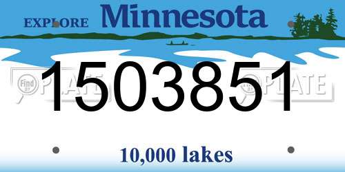 1503851 Minnesota License Plate