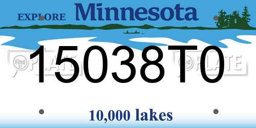15038T0 Minnesota License Plate