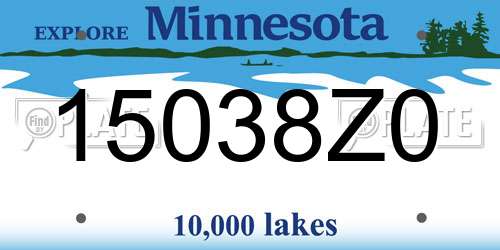 15038Z0 Minnesota License Plate