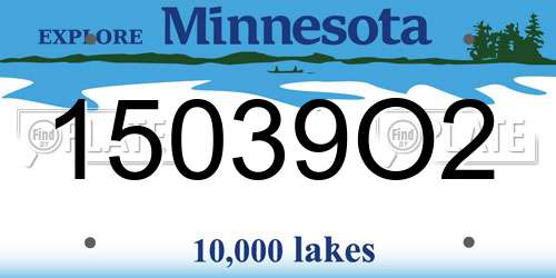 15039O2 Minnesota License Plate