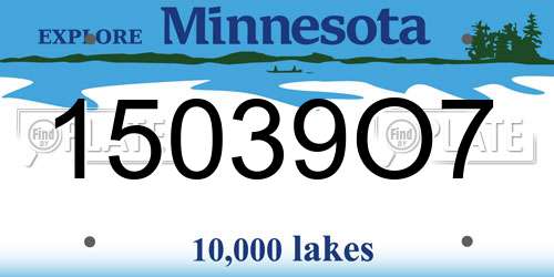 15039O7 Minnesota License Plate