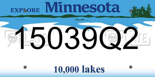 15039Q2 Minnesota License Plate
