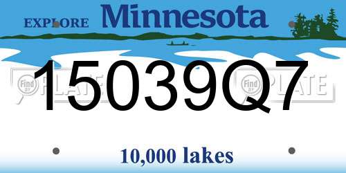 15039Q7 Minnesota License Plate
