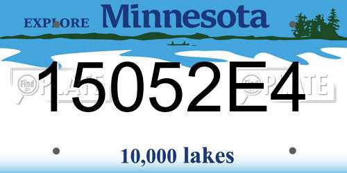 15052E4 Minnesota License Plate