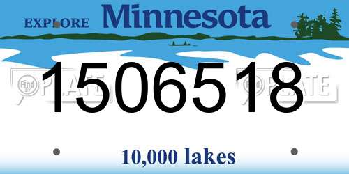 1506518 Minnesota License Plate