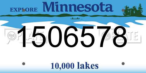 1506578 Minnesota License Plate