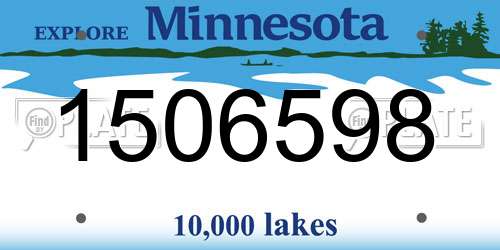1506598 Minnesota License Plate