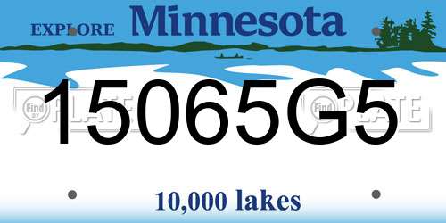 15065G5 Minnesota License Plate