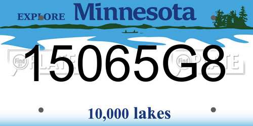 15065G8 Minnesota License Plate