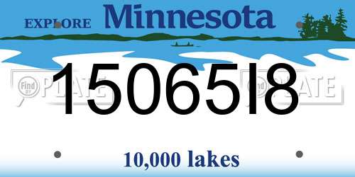15065I8 Minnesota License Plate