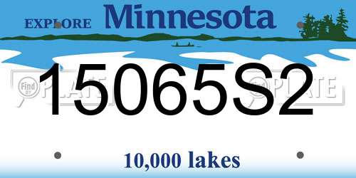 15065S2 Minnesota License Plate