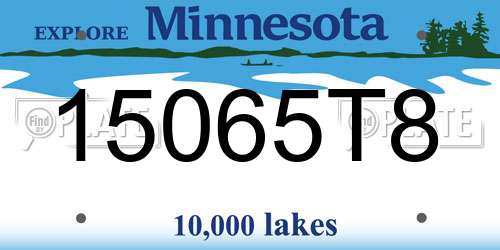 15065T8 Minnesota License Plate