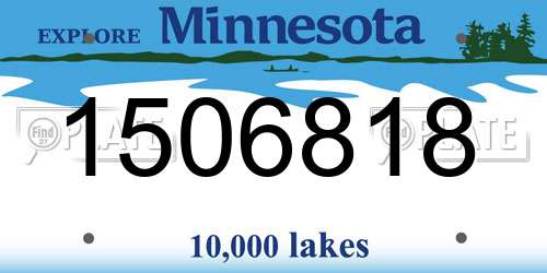 1506818 Minnesota License Plate