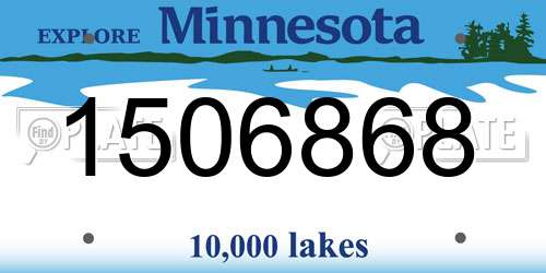1506868 Minnesota License Plate