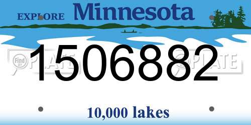 1506882 Minnesota License Plate