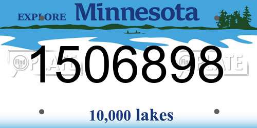 1506898 Minnesota License Plate