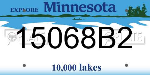 15068B2 Minnesota License Plate