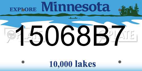 15068B7 Minnesota License Plate
