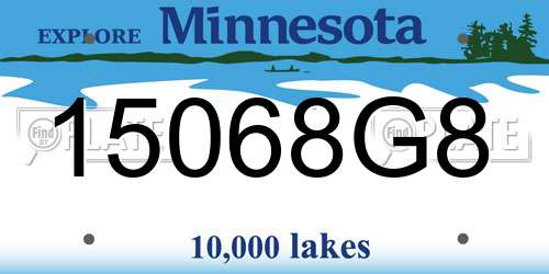 15068G8 Minnesota License Plate