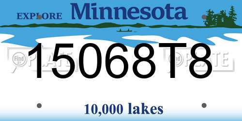 15068T8 Minnesota License Plate