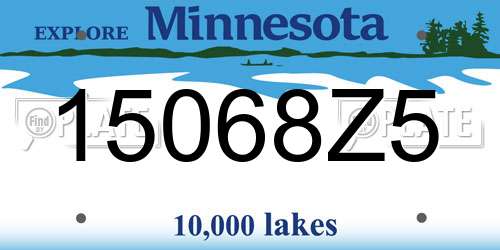 15068Z5 Minnesota License Plate