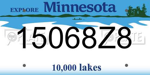 15068Z8 Minnesota License Plate