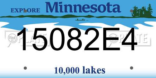 15082E4 Minnesota License Plate