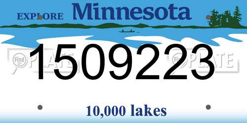 1509223 Minnesota License Plate