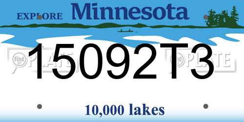 15092T3 Minnesota License Plate