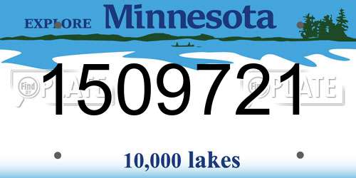 1509721 Minnesota License Plate