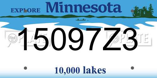 15097Z3 Minnesota License Plate