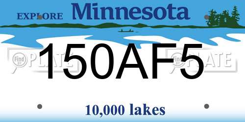 150AF5 Minnesota License Plate