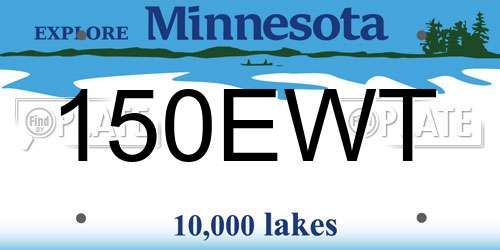 150EWT Minnesota License Plate