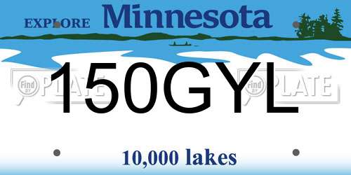 150GYL Minnesota License Plate