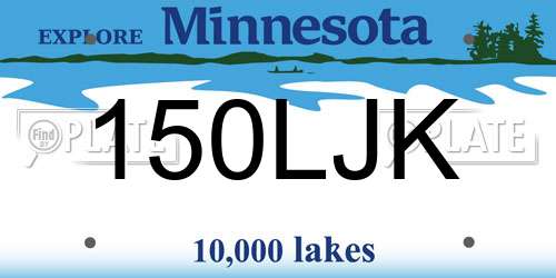 150LJK Minnesota License Plate