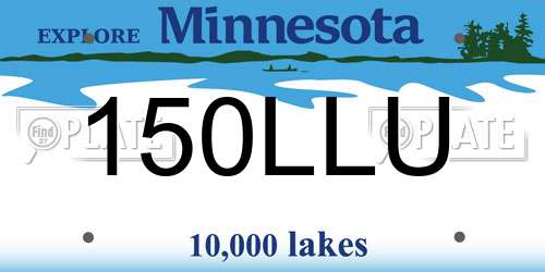 150LLU Minnesota License Plate