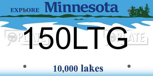 150LTG Minnesota License Plate