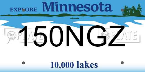 150NGZ Minnesota License Plate