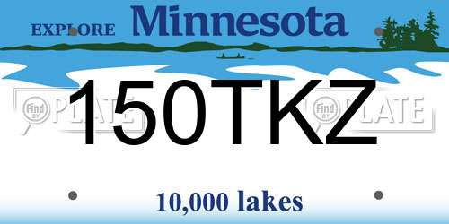 150TKZ Minnesota License Plate