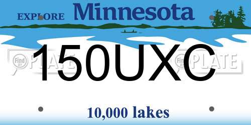 150UXC Minnesota License Plate