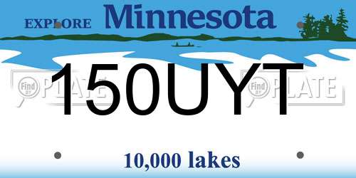 150UYT Minnesota License Plate